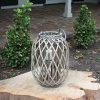 15″ Grey Willow Lantern With Glass – Small Accents & Decor