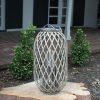 23″ Grey Willow Lantern With Glass – Large Accents & Decor