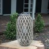 23″ Grey Willow Lantern With Glass – Large Accents & Decor