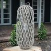 31″ Tall Grey Willow Lantern With Glass – Large Accents & Decor