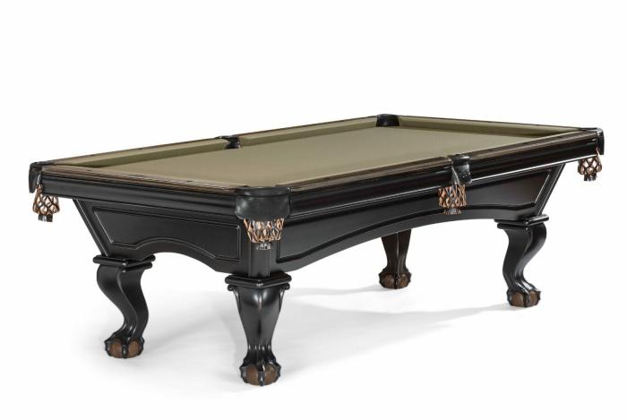 8′ Glenwood Black And Coffee Talon Leg Pool & Billiards Tables