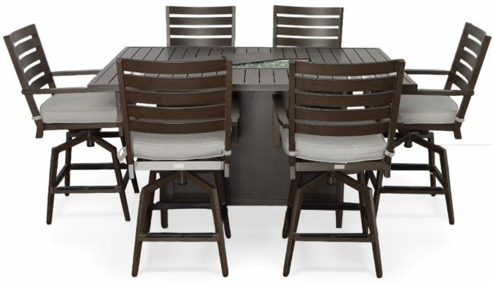 Adeline 7-Piece Firepit Dining Set Dining Sets