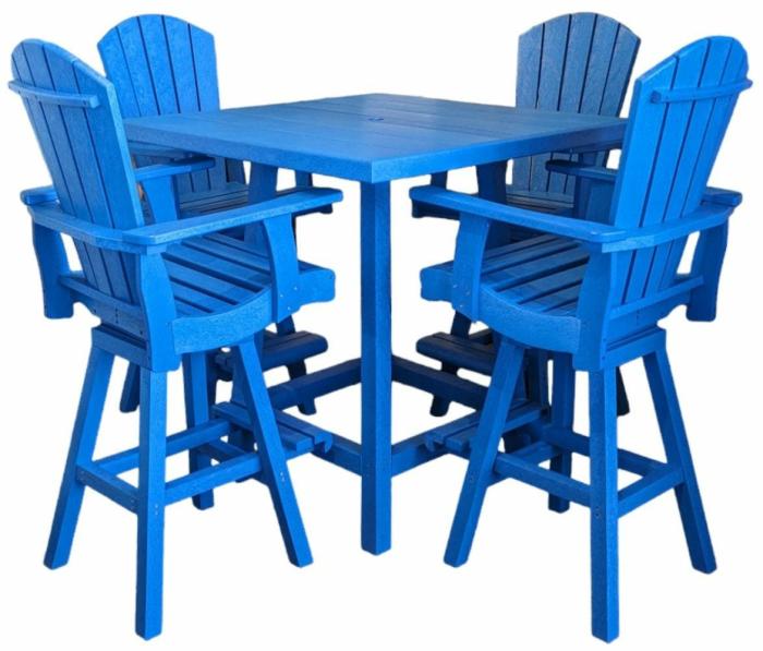 Adirondack 5-Piece Counter Height Pub Set With Swivel Stools Chat & Pub Sets