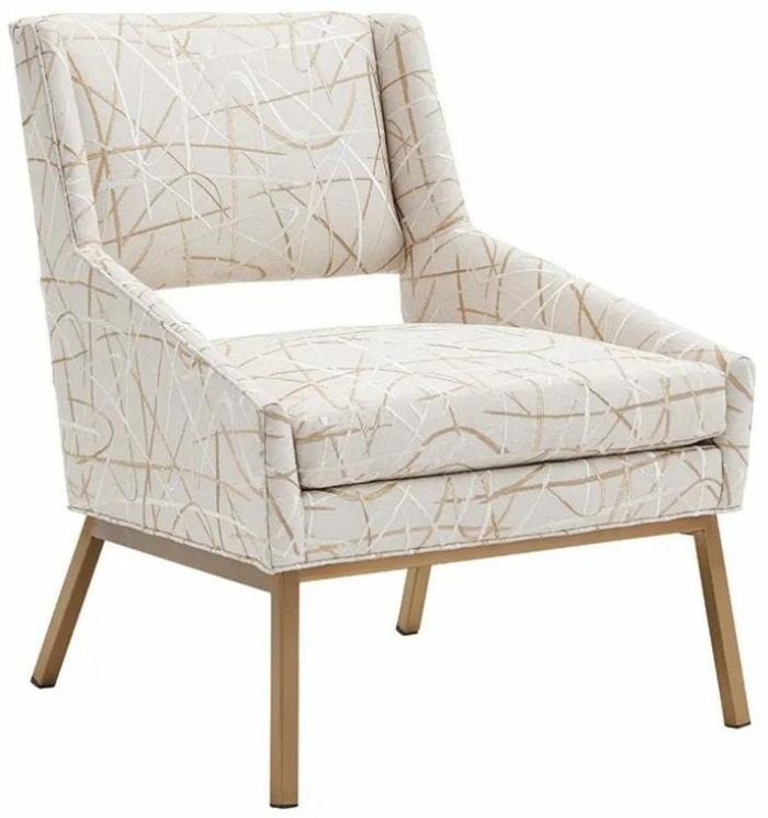 Amani Upholstered Chair With Bright Brass Base Chairs