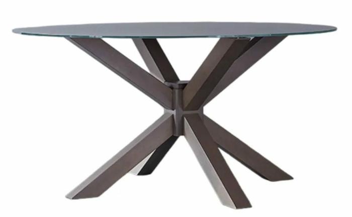 Amelia 60″ Glass Top Dining Table Dining & Kitchen