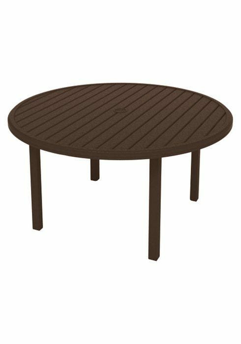 Amici 54″ Round Slat Top Table – Greco Dining & Chat Tables