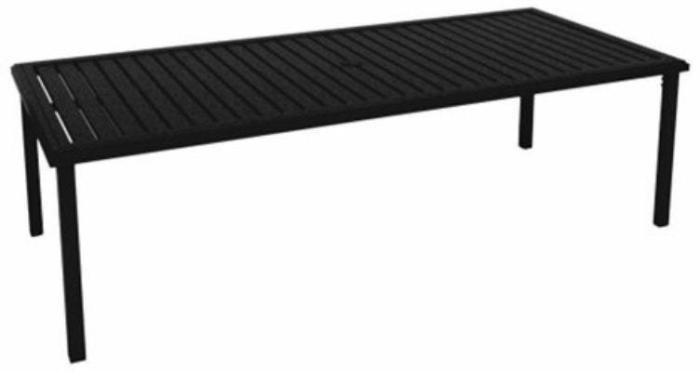 Amici 84″ Rectangular Slat Top Table – Obsidian Dining & Chat Tables