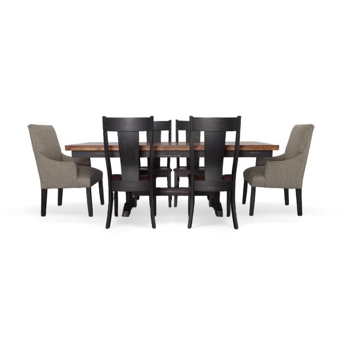 Amish Dining Collection – 7 Piece Rectangular Live Edge Table Set Dining & Kitchen