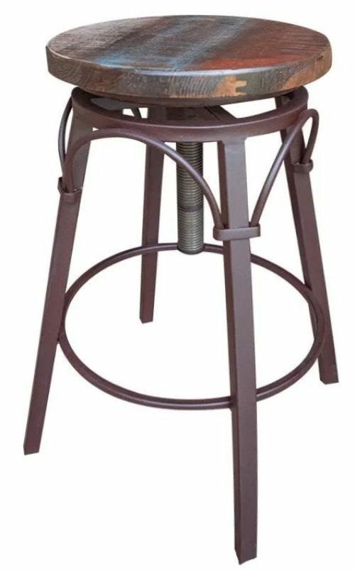 Antique Multi-Color Adjustable Bar Stool Bar Stools