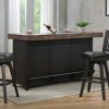 Ashford 78″ Front Bar – Black And Rustic Walnut Bars & Barstools