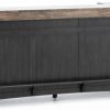 Ashford 78″ Front Bar – Black And Rustic Walnut Bars & Barstools