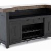 Ashford 78″ Front Bar – Black And Rustic Walnut Bars & Barstools