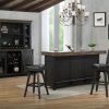 Ashford 78″ Front Bar – Black And Rustic Walnut Bars & Barstools