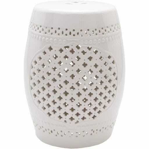 Auburndale Outdoor Garden Stool – White Accents & Decor