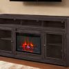 Avery Loft Electric Fireplace 74″ Highboy Console – Ghost Black Electric Fireplaces