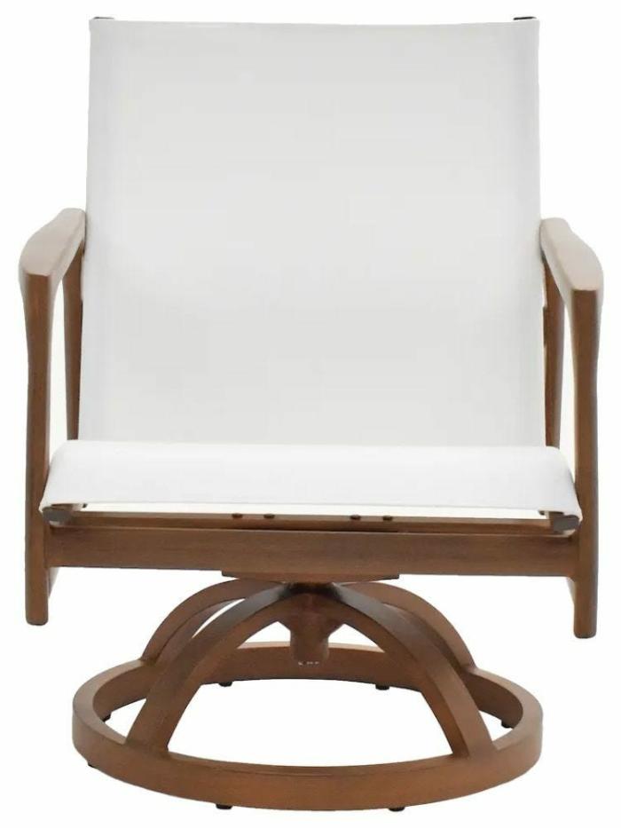 Berkeley Sling Swivel Rocker Dining Chair- Brushed Pecan Dining Chairs