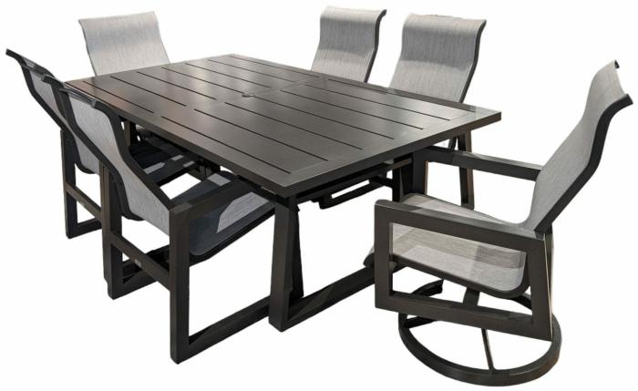 Bogatell 7-Piece Rectangular Dining Set With 4 Chairs And 2 Swivels Dining Sets