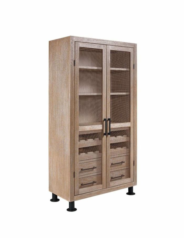 Bryxton Bar Cabinet – Distressed Oak Bars & Barstools