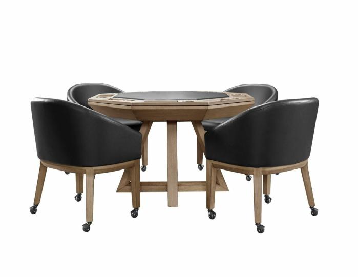 Carmel 5-Piece Game Set Greige Poker & Game Tables