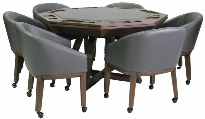 Carmel 7-Piece Game Table Set – Antique Coffee Poker & Game Tables