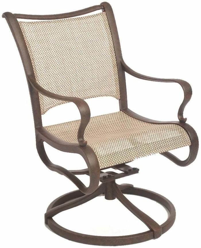 Central Park Sling Swivel Rocker – Desert Bronze Dining Chairs