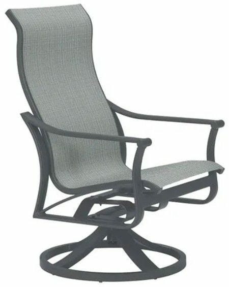 Corsica High-Back Sling Swivel Rocker Dining Chairs