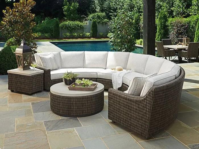 Cypress Point Ocean Terrace 5-Piece Curved Sectional Set Outdoor