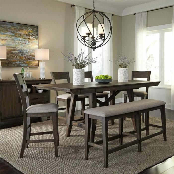 Double Bridge 6-Piece Counter Height Dining Set Bars & Barstools