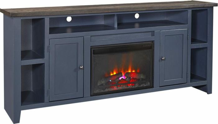 Eastport Electric Fireplace 84″ Console – Malta Blue Fireplaces