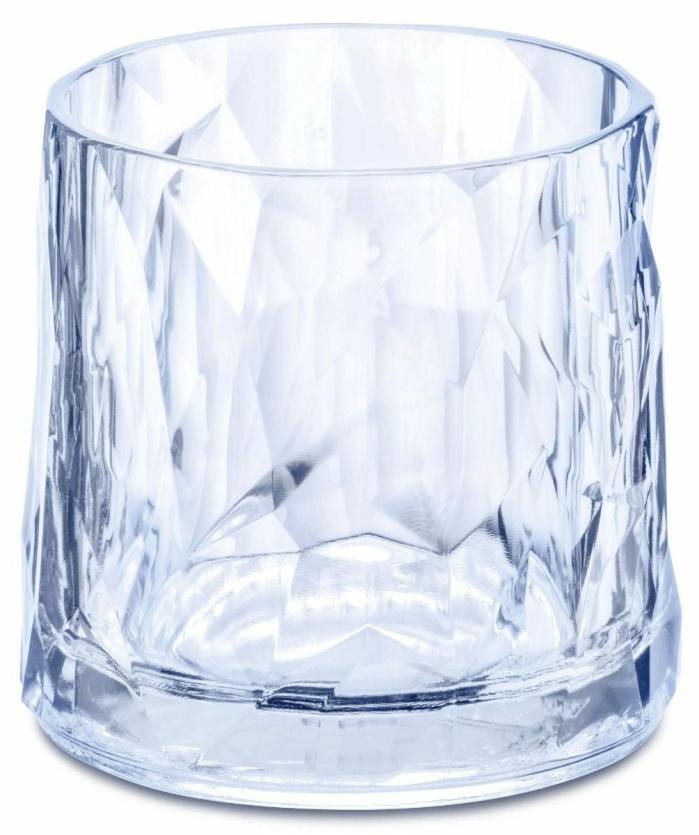 Faceted Double Old Fashioned Glasses- Transparent Aquamarine – Set Of 6 Bars & Barstools