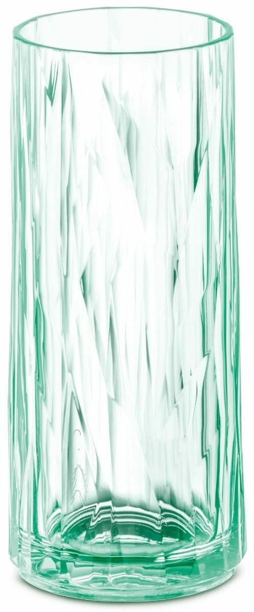 Faceted High Ball Glasses – Transparent Jade – Set Of 6 Bars & Barstools