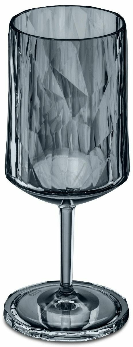 Faceted Wine Glasses – Transparent Grey – Set Of 6 Bars & Barstools