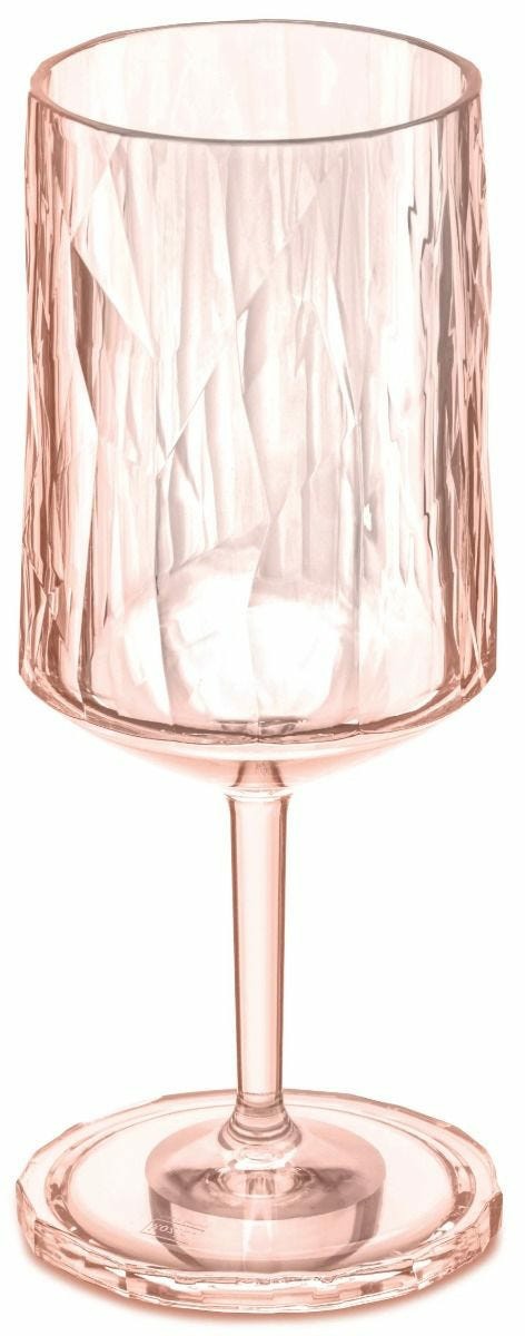 Faceted Wine Glasses – Transparent Rose Quartz – Set Of 6 Bars & Barstools