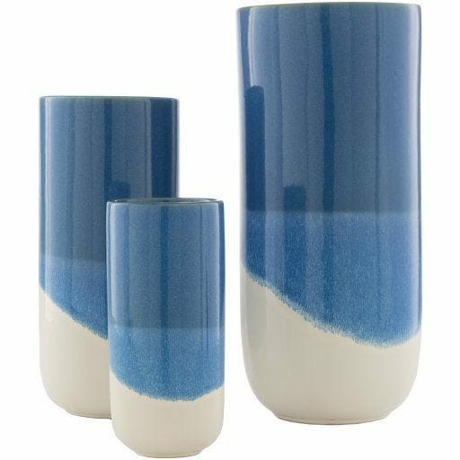 Geo Outdoor Vase – Set Of 3 – Blue Accents & Decor