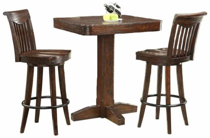 Gettysburg 3-Piece Pub Table Set With 2 Chairs Bars & Barstools