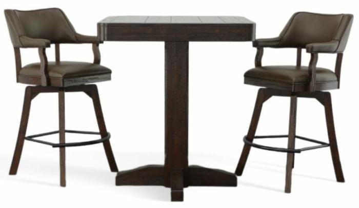 Gettysburg 3-Piece Pub Table Set With 2 Upholstered Chairs Bars & Barstools