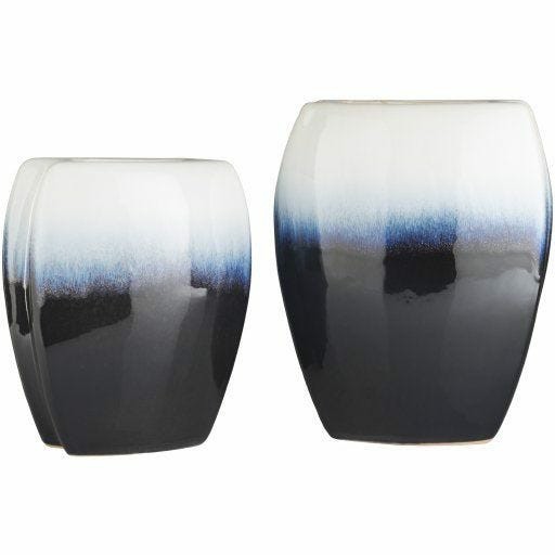 Harris Outdoor Vase – Set Of 2 – Navy & White Accents & Decor