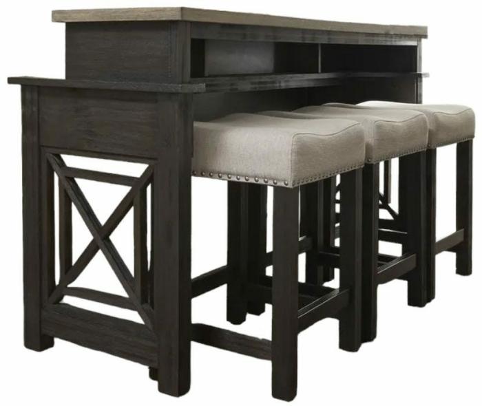 Heatherbrook 4-Piece Theater Bar And Stool Set Bars & Barstools