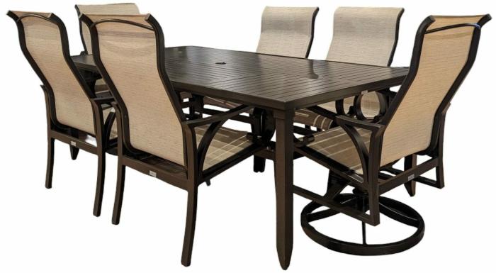 Key Largo 7-Piece Dining Set With Sling Dining Chairs Dining Sets