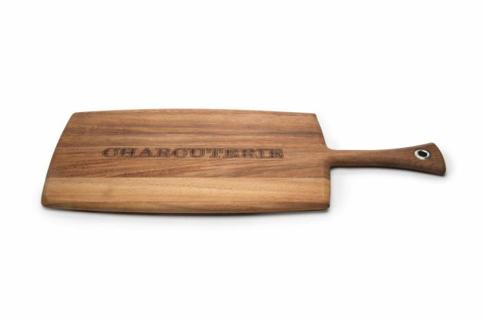 Large Rectangular Provencale Paddle Board, Acacia Wood, Charcuterie Engraving Grill Accessories