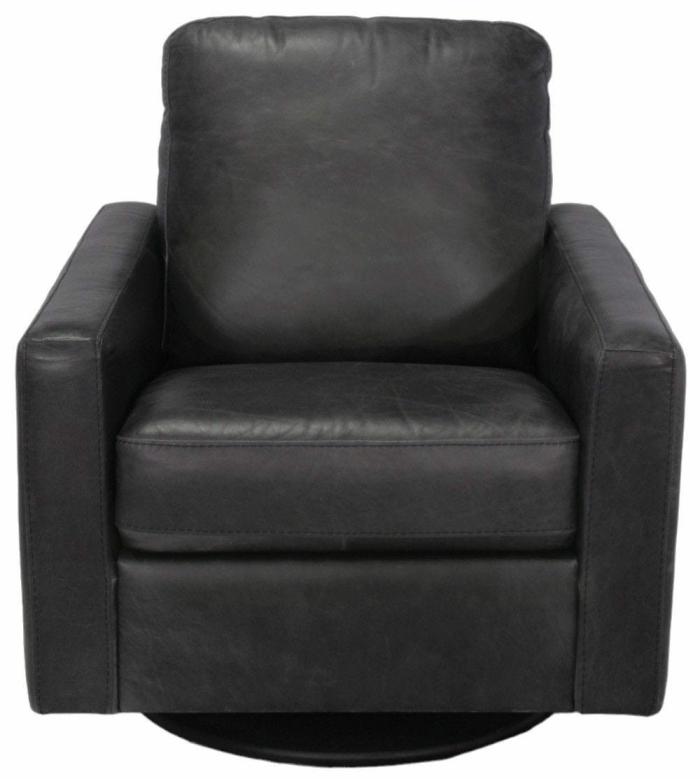 Leather Swivel Chair – Black Anthracite Furniture