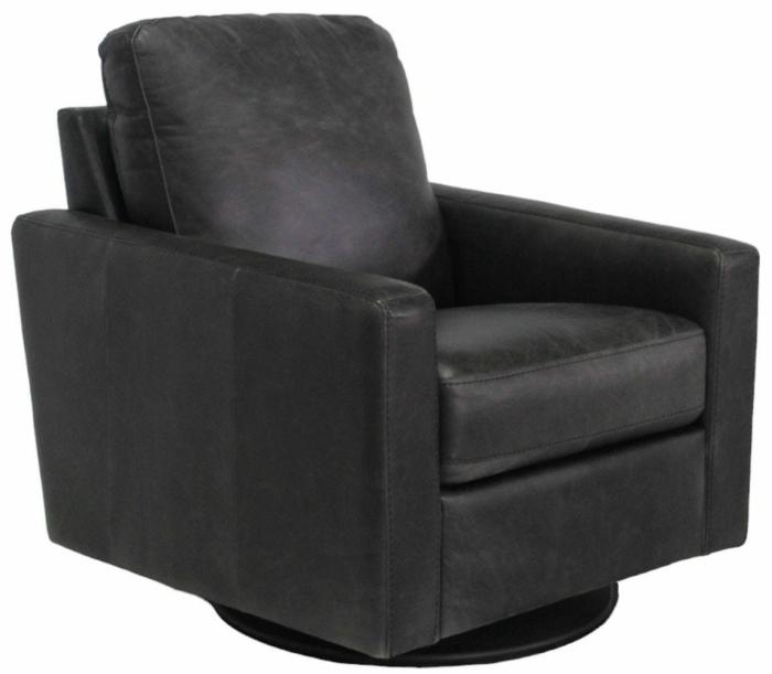 Leather Swivel Chair – Black Anthracite Furniture