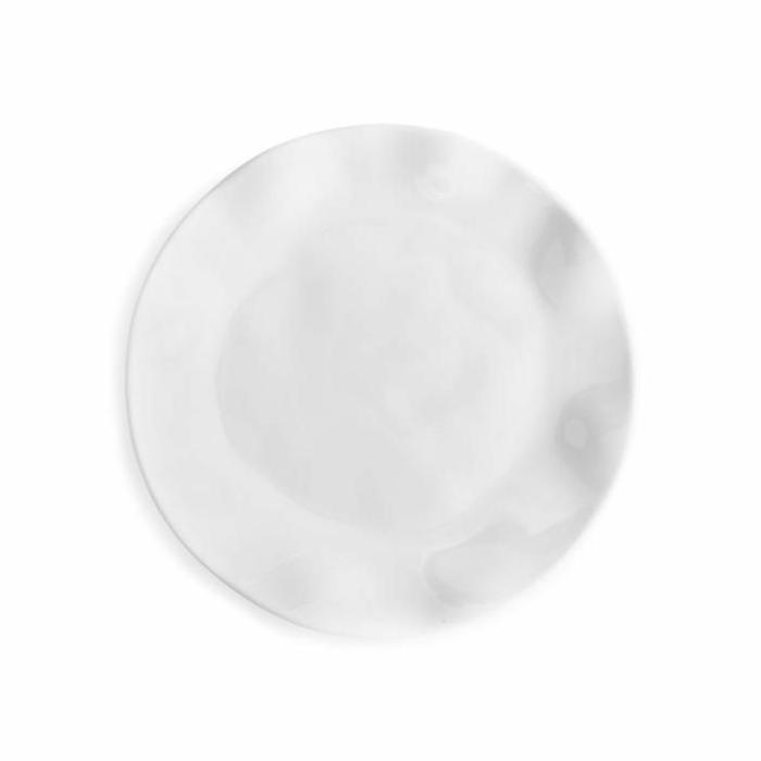 Melamine Round Salad Plate – Ruffle White Outdoor