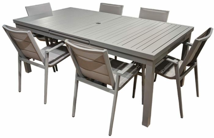 Monterey 7-Piece Extension Dining Set With Aether Chairs Outdoor