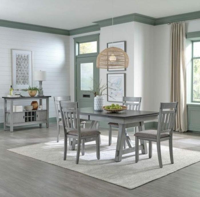 Newport 5-Piece 72″ Rectangular Trestle Dining Set Dining & Kitchen