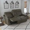 Odell Power Reclining Loveseat With Console – Grey Furniture