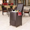 Resin Wicker Cooler With Cabinet Outdoor