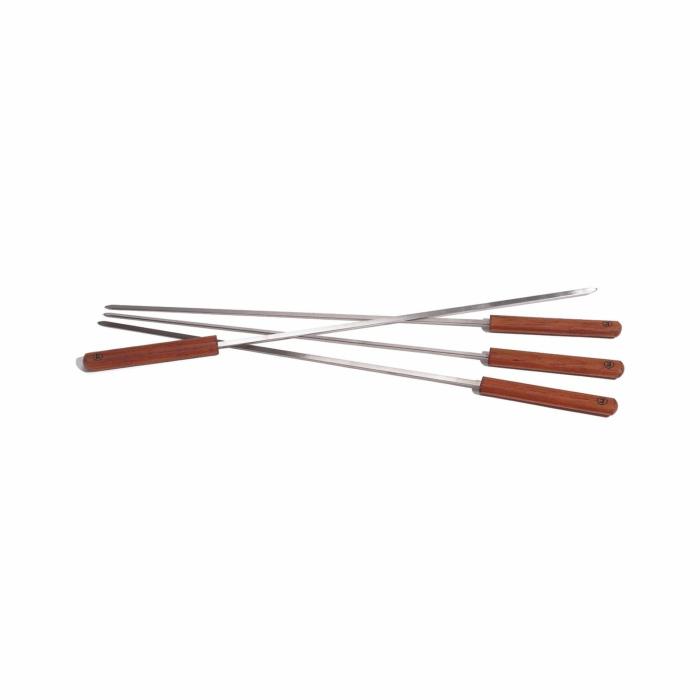 Rosewood Collection Barbecue Skewers, Stainless Steel Set Of 4 Grill Accessories