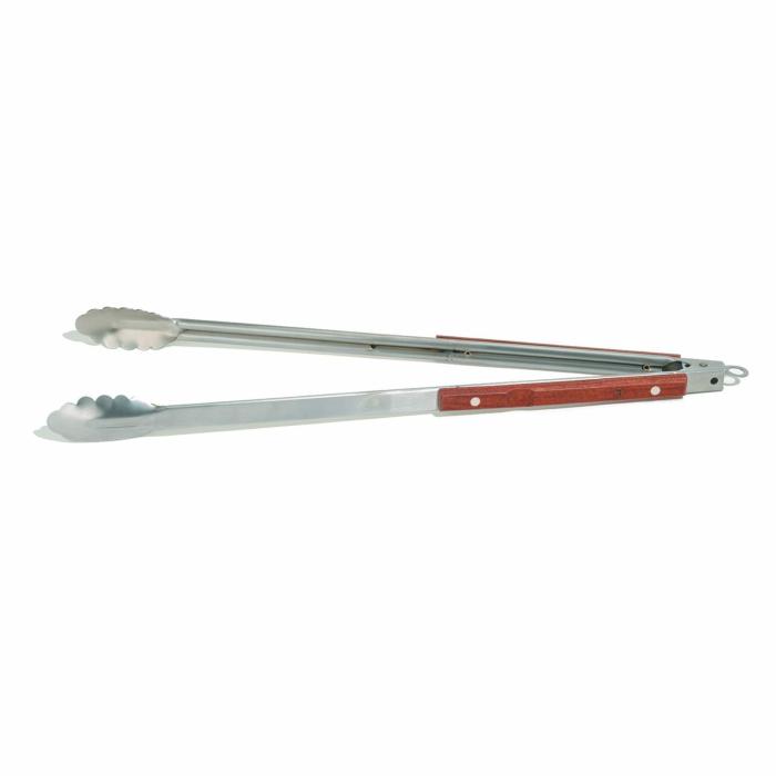 Rosewood Collection Extra-Long Locking Tongs, Stainless Steel Grill Accessories