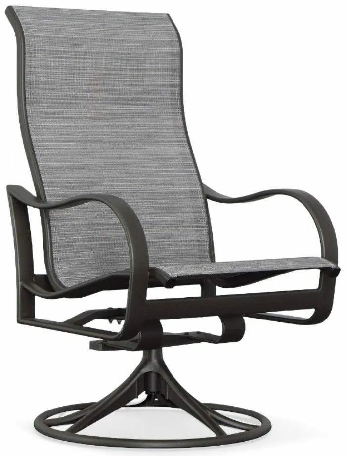 Shoreline High-Back Sling Swivel Rocker – Graphite/Grey Gate Dining Chairs